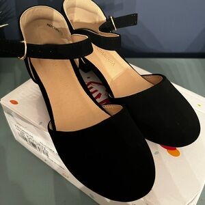 Black Ankle Strap kitten heels